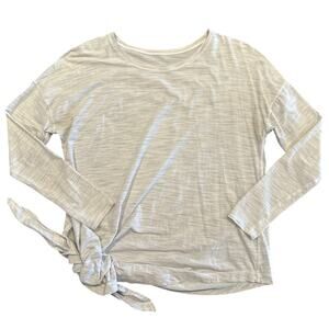 Lululemon Side-Tie Long Sleeve Top Light Heather Gray, Women's Size 10-12 (Est.)